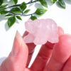 Rose Quartz bear carving