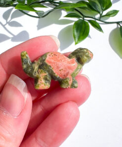 Unakite dinosaur carving