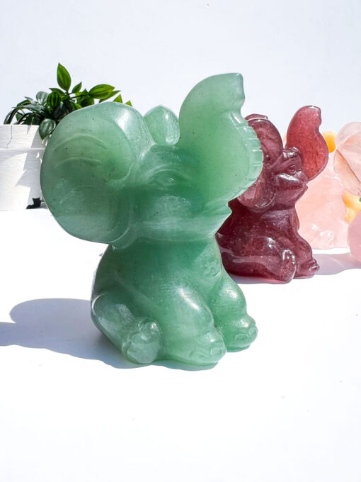 Green Aventurine elephant carving