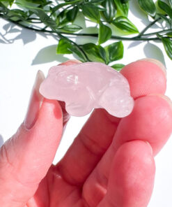 Small Rose Quartz frog