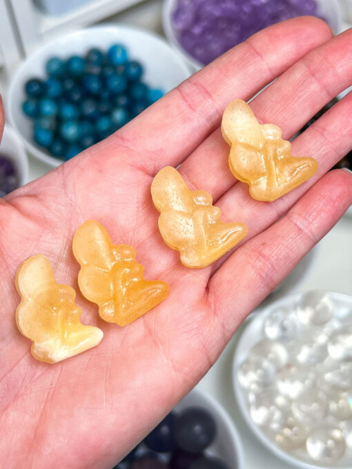 Mini Orange Calcite Fairy Carving