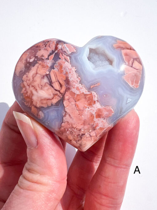 Pink Agate heart