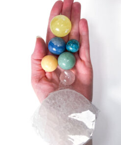 Crystal Bundle: Rainbow Spheres and Selenite Charging Plate