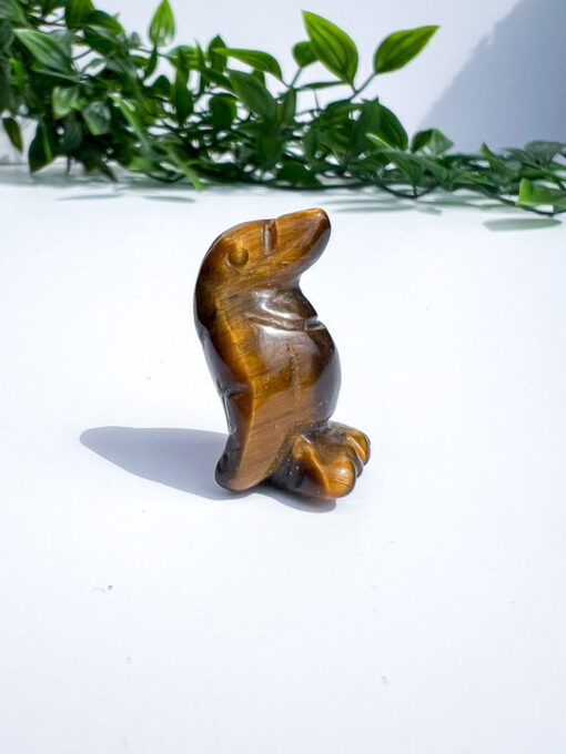 Small Tigers Eye Penguin Carving