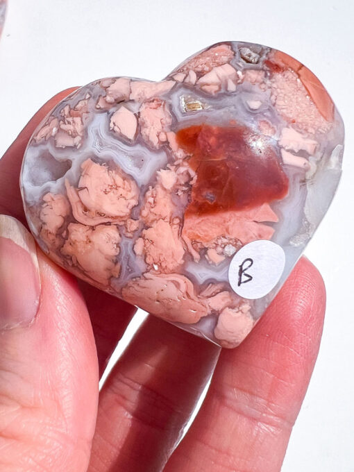 Pink Agate Heart | B