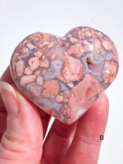 Pink Agate Heart | B