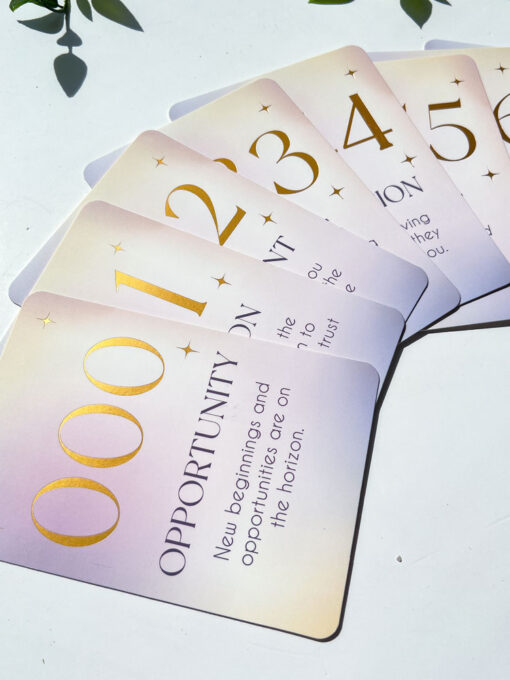 Angel Number Affirmation Cards With Wooden Stand