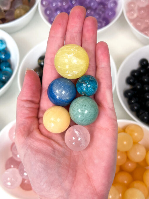 Crystal Bundle: Rainbow Spheres and Selenite Charging Plate