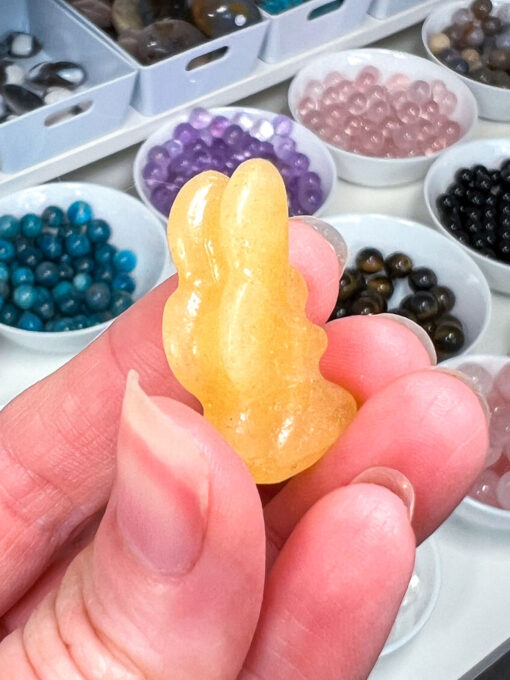 Mini Orange Calcite Fairy Carving