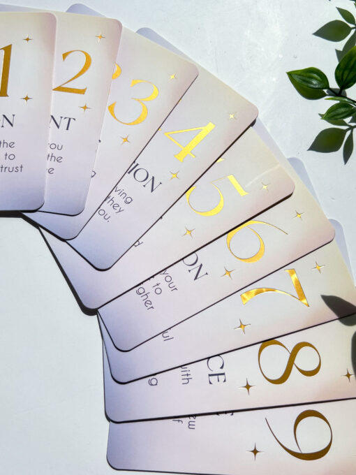 Angel Number Affirmation Cards With Wooden Stand