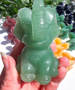 Green Aventurine elephant carving