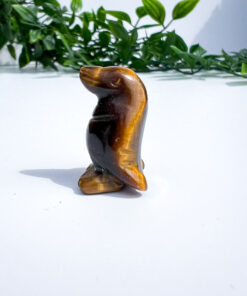 Small Tigers Eye Penguin Carving