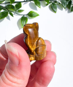 Small Tigers Eye Cat Carving