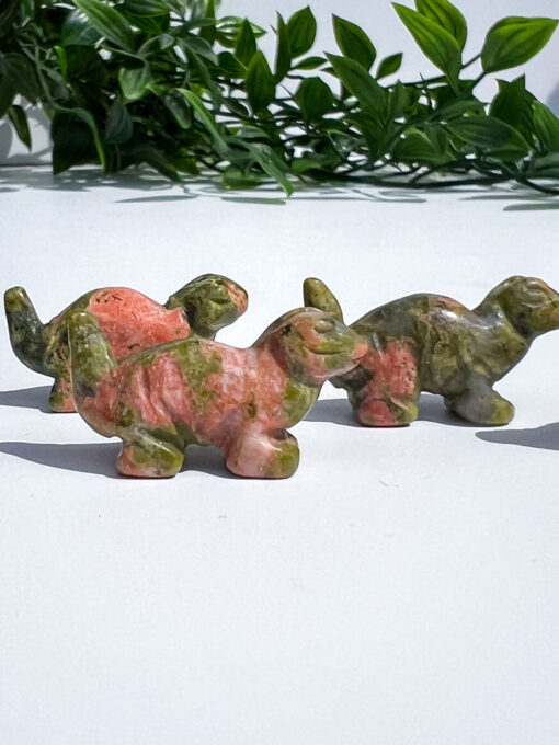 Unakite dinosaur carving