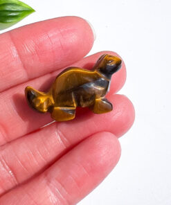 Tigers Eye dinosaur carving