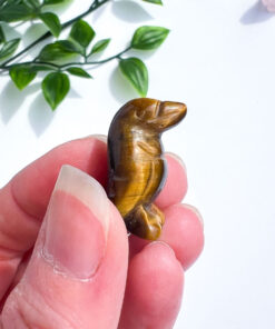 Small Tigers Eye Penguin Carving