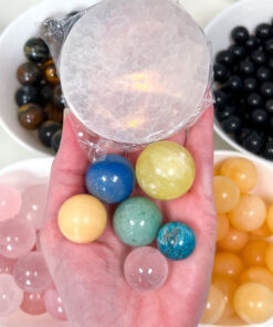 Crystal Bundle: Rainbow Spheres and Selenite Charging Plate