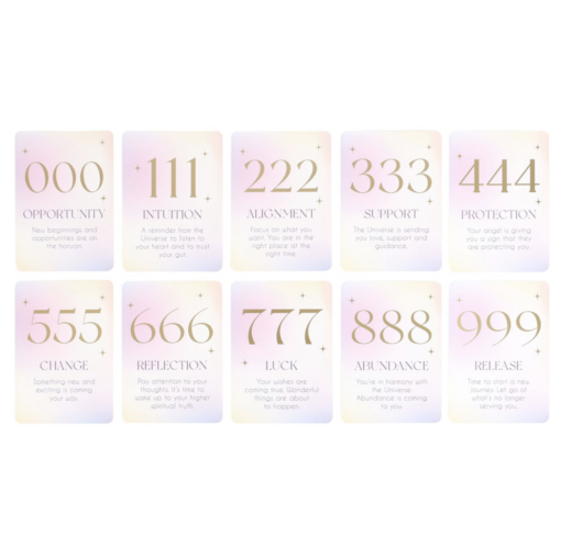 Angel Number Affirmation Cards With Wooden Stand