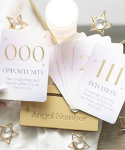 Angel Number Affirmation Cards With Wooden Stand