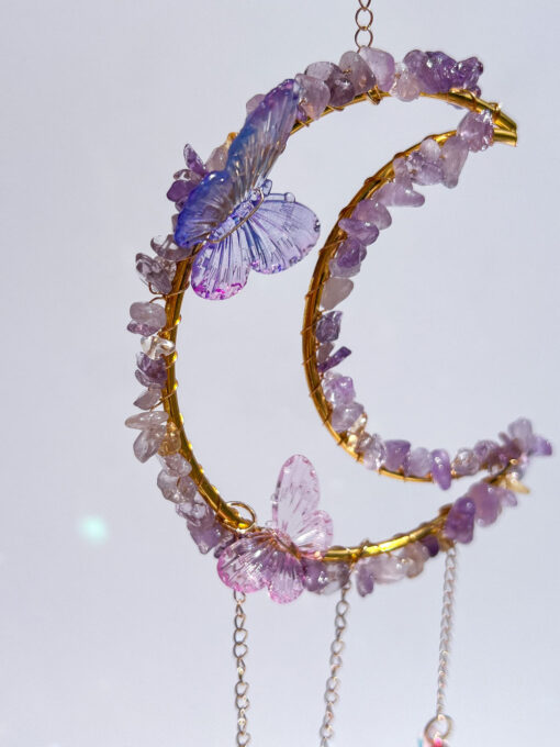 Amethyst Chip Moon Sun Catcher