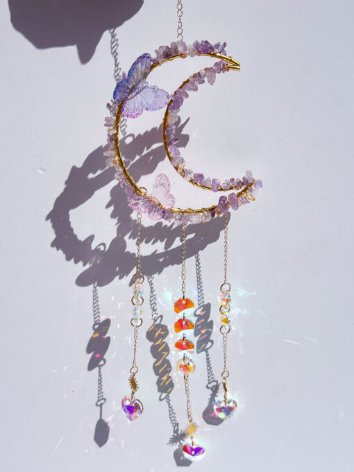 Amethyst Chip Moon Sun Catcher