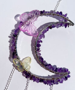 Amethyst Chip Moon Sun Catcher