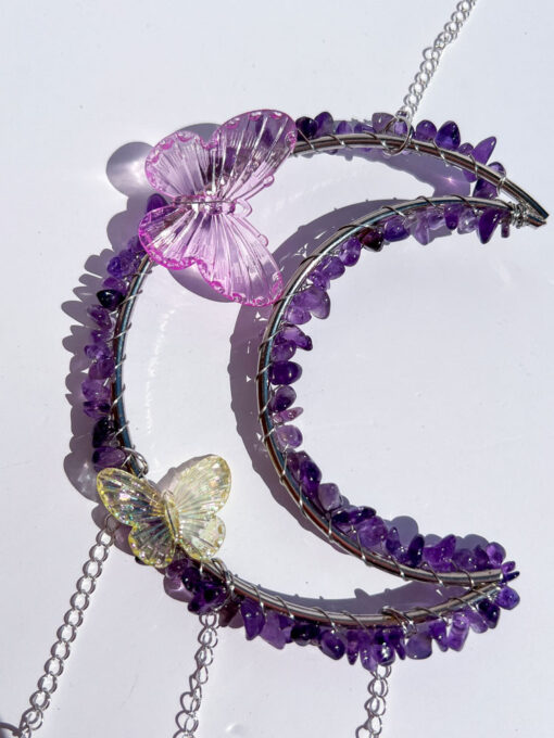 Amethyst Chip Moon Sun Catcher