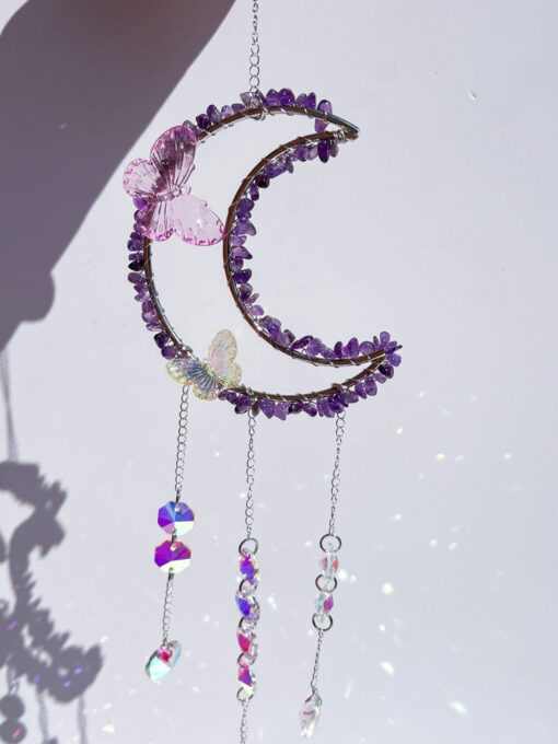 Amethyst Chip Moon Sun Catcher