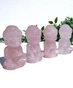 medium-sized Rose Quartz Sitting Buddha Carving