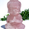 Large Rose Quartz Sitting Buddha Carving