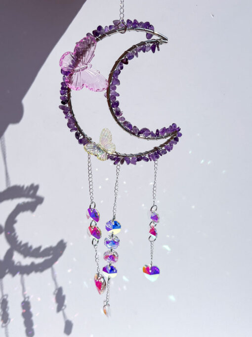 Amethyst Chip Moon Sun Catcher