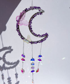 Amethyst Chip Moon Sun Catcher