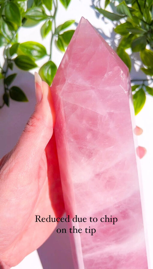 Large Rose Quartz tower