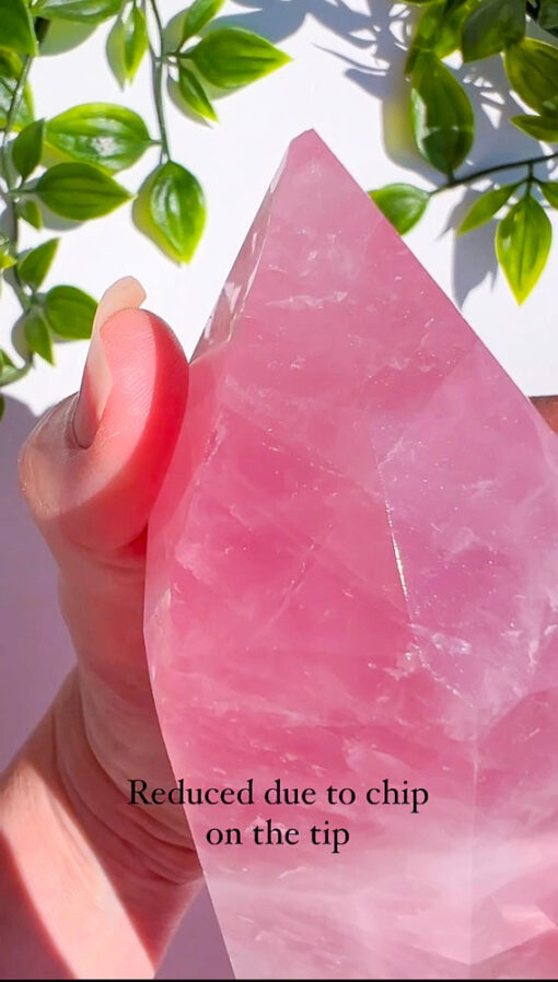 Large Rose Quartz tower