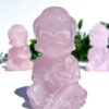 medium-sized Rose Quartz Sitting Buddha Carving