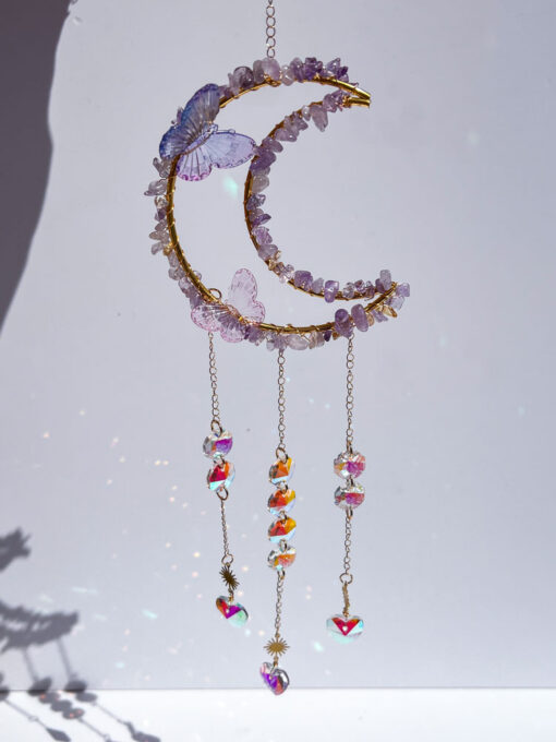 Amethyst Chip Moon Sun Catcher