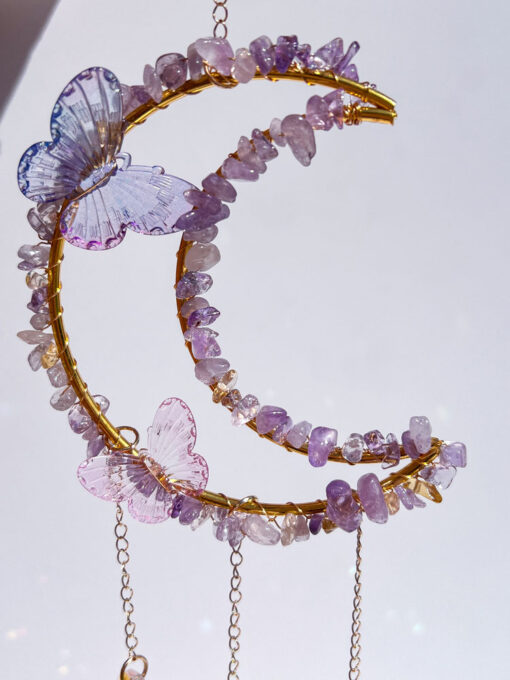 Amethyst Chip Moon Sun Catcher