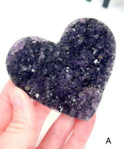 Amethyst heart cluster on a stand