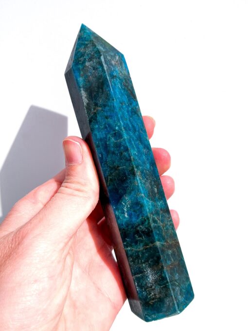 Blue Apatite Tower | C | 0.3kg (chipped tip since photo taken) - Image 3