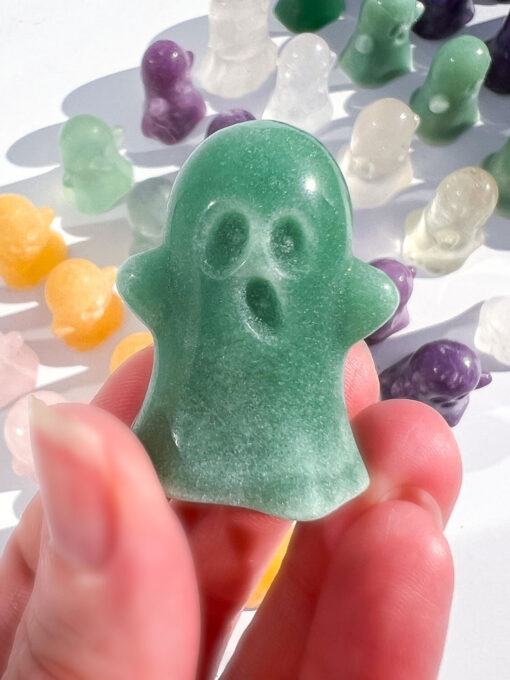 Green Aventurine ghost carving