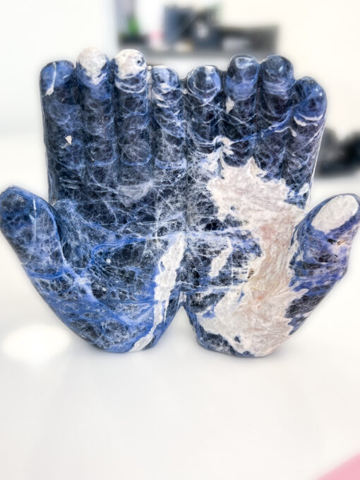 Sodalite hands carving