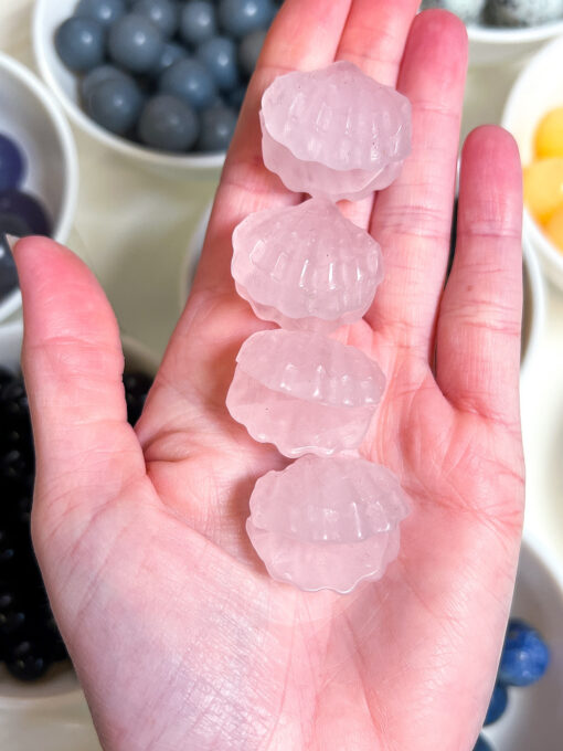 Rose Quartz shell carving