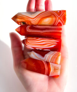 Red Banded Agate Carnelian point