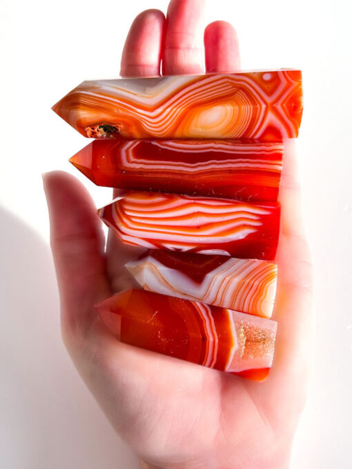 Red Banded Agate Carnelian point