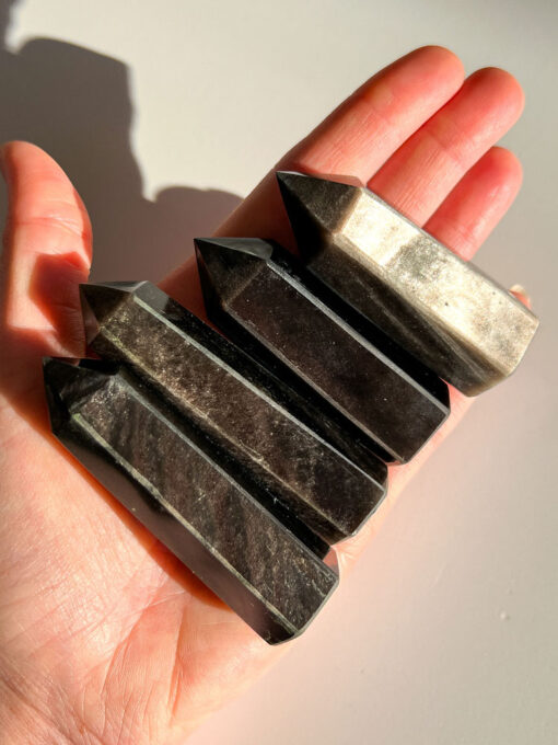 Silver Sheen Obsidian Point