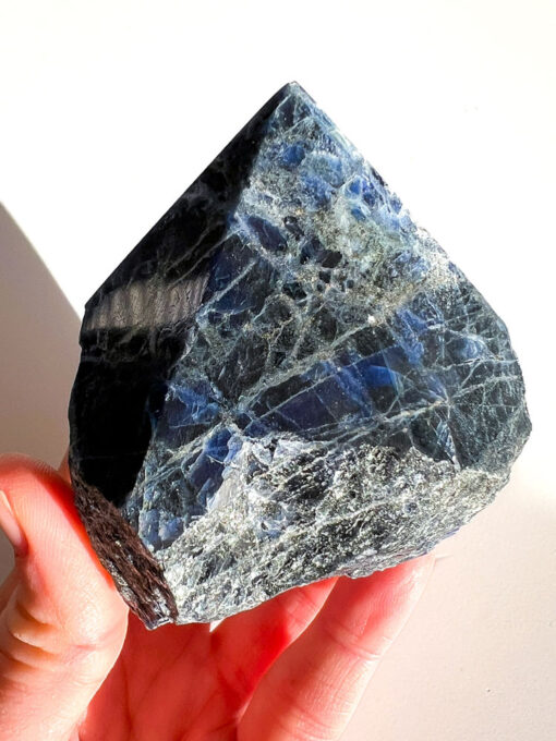 Sodalite half polished point