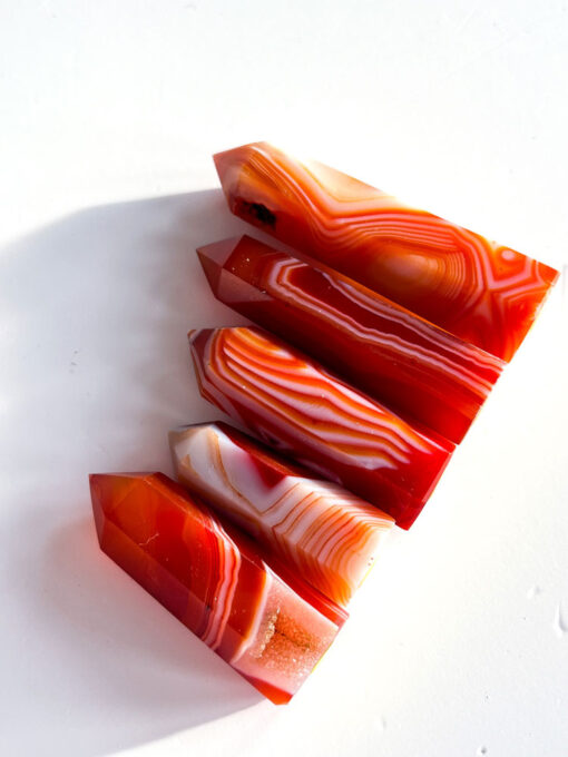 Red Banded Agate Carnelian point