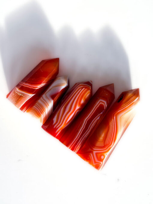 Red Banded Agate Carnelian point