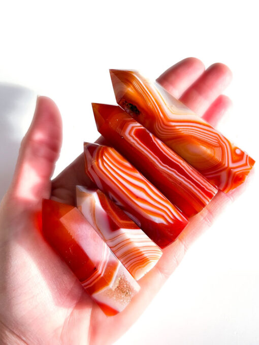 Red Banded Agate Carnelian point