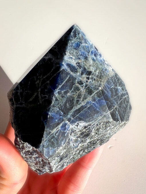 Sodalite half polished point